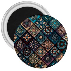 Flower Texture Background Colorful Pattern 3  Magnets