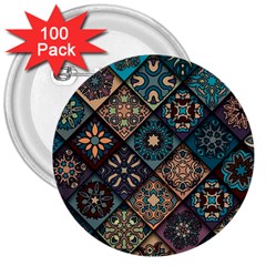 Flower Texture Background Colorful Pattern 3  Buttons (100 Pack) 