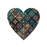 Flower Texture Background Colorful Pattern Heart Magnet Front