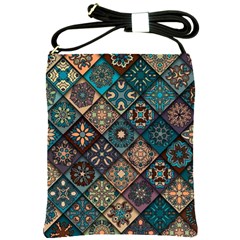 Flower Texture Background Colorful Pattern Shoulder Sling Bag