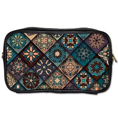 Flower Texture Background Colorful Pattern Toiletries Bag (two Sides)