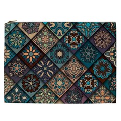 Flower Texture Background Colorful Pattern Cosmetic Bag (xxl)