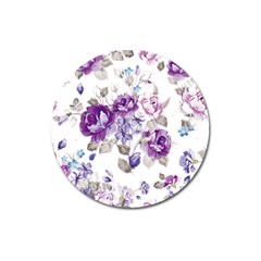 Flower-floral-design-paper-pattern-purple-watercolor-flowers-vector-material-90d2d381fc90ea7e9bf8355 Magnet 3  (round) by saad11