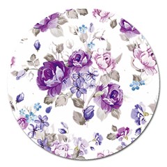 Flower-floral-design-paper-pattern-purple-watercolor-flowers-vector-material-90d2d381fc90ea7e9bf8355 Magnet 5  (round) by saad11