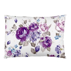 Flower-floral-design-paper-pattern-purple-watercolor-flowers-vector-material-90d2d381fc90ea7e9bf8355 Pillow Case by saad11