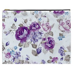 Flower-floral-design-paper-pattern-purple-watercolor-flowers-vector-material-90d2d381fc90ea7e9bf8355 Cosmetic Bag (xxxl) by saad11