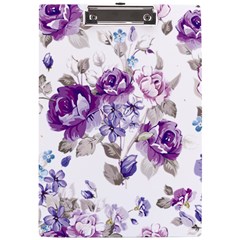 Flower-floral-design-paper-pattern-purple-watercolor-flowers-vector-material-90d2d381fc90ea7e9bf8355 A4 Acrylic Clipboard by saad11