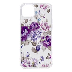 Flower-floral-design-paper-pattern-purple-watercolor-flowers-vector-material-90d2d381fc90ea7e9bf8355 Iphone 14 Plus Tpu Uv Print Case by saad11