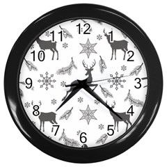 Gray-christmas-element-background-f4f0c9d44b5bbf0cb59e1f7f8d159344 Wall Clock (black)