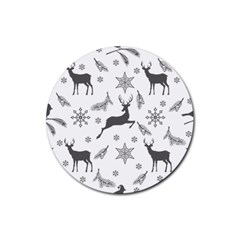 Gray-christmas-element-background-f4f0c9d44b5bbf0cb59e1f7f8d159344 Rubber Round Coaster (4 Pack) by saad11