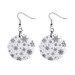 Snowflake-icon-vector-christmas-seamless-background-531ed32d02319f9f1bce1dc6587194eb Mini Button Earrings by saad11