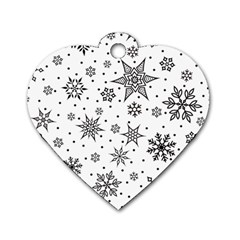 Snowflake-icon-vector-christmas-seamless-background-531ed32d02319f9f1bce1dc6587194eb Dog Tag Heart (two Sides) by saad11