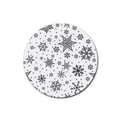 Snowflake-icon-vector-christmas-seamless-background-531ed32d02319f9f1bce1dc6587194eb Rubber Coaster (round) by saad11