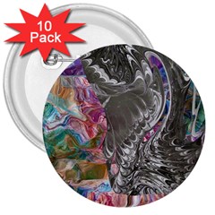 Wing On Abstract Delta 3  Buttons (10 Pack)  by kaleidomarblingart