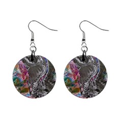 Wing on abstract delta Mini Button Earrings