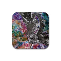 Wing on abstract delta Rubber Coaster (Square)