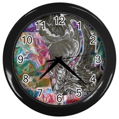 Wing on abstract delta Wall Clock (Black)