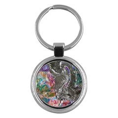 Wing on abstract delta Key Chain (Round)