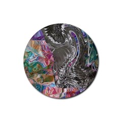 Wing on abstract delta Rubber Coaster (Round)