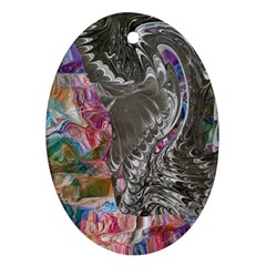 Wing on abstract delta Oval Ornament (Two Sides)