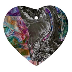 Wing on abstract delta Heart Ornament (Two Sides)