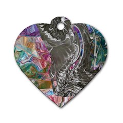 Wing on abstract delta Dog Tag Heart (One Side)