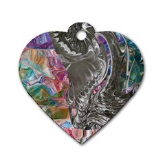 Wing on abstract delta Dog Tag Heart (Two Sides)
