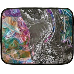 Wing On Abstract Delta Fleece Blanket (mini) by kaleidomarblingart