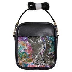 Wing on abstract delta Girls Sling Bag