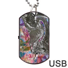 Wing On Abstract Delta Dog Tag Usb Flash (one Side) by kaleidomarblingart