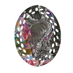 Wing on abstract delta Oval Filigree Ornament (Two Sides)