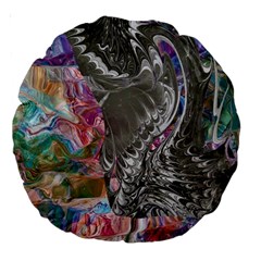 Wing on abstract delta Large 18  Premium Round Cushions