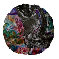 Wing on abstract delta Large 18  Premium Flano Round Cushions