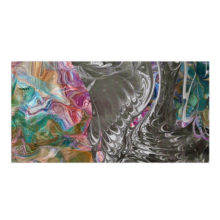 Wing on abstract delta Satin Shawl 45  x 80 