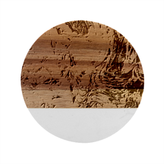 Wing on abstract delta Marble Wood Coaster (Round)