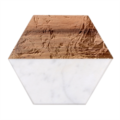 Wing on abstract delta Marble Wood Coaster (Hexagon) 
