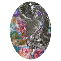 Wing On Abstract Delta Uv Print Acrylic Ornament Oval by kaleidomarblingart