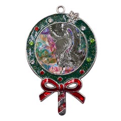 Wing on abstract delta Metal X Mas Lollipop with Crystal Ornament