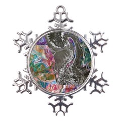 Wing On Abstract Delta Metal Large Snowflake Ornament