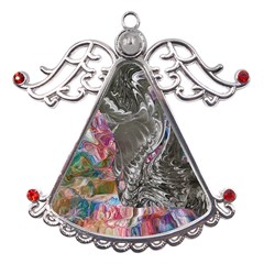 Wing on abstract delta Metal Angel with Crystal Ornament