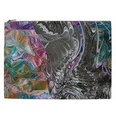 Wing On Abstract Delta Cosmetic Bag (xxl) by kaleidomarblingart