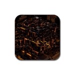 Cube Forma Glow 3d Volume Rubber Coaster (Square) Front