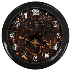 Cube Forma Glow 3d Volume Wall Clock (black)