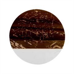 Cube Forma Glow 3d Volume Marble Wood Coaster (round) by Bedest