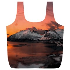 Surreal Mountain Landscape Lake Full Print Recycle Bag (xxxl) by Bedest