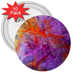 Flowing Petals 3  Buttons (10 Pack)  by kaleidomarblingart