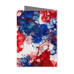 Red White And Blue Alcohol Ink American Patriotic  Flag Colors Alcohol Ink Mini Greeting Cards (pkg Of 8) by PodArtist