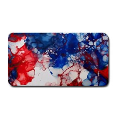 Red White And Blue Alcohol Ink American Patriotic  Flag Colors Alcohol Ink Medium Bar Mat by PodArtist