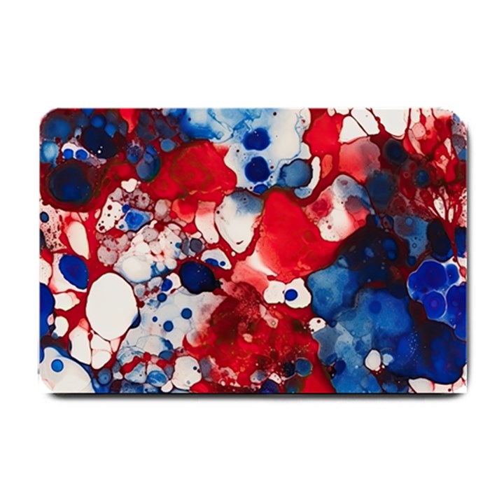 Red White and Blue Alcohol Ink France Patriotic Flag Colors Alcohol Ink  Small Doormat