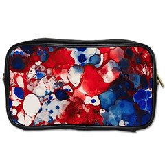 Red White And Blue Alcohol Ink France Patriotic Flag Colors Alcohol Ink  Toiletries Bag (two Sides) by PodArtist